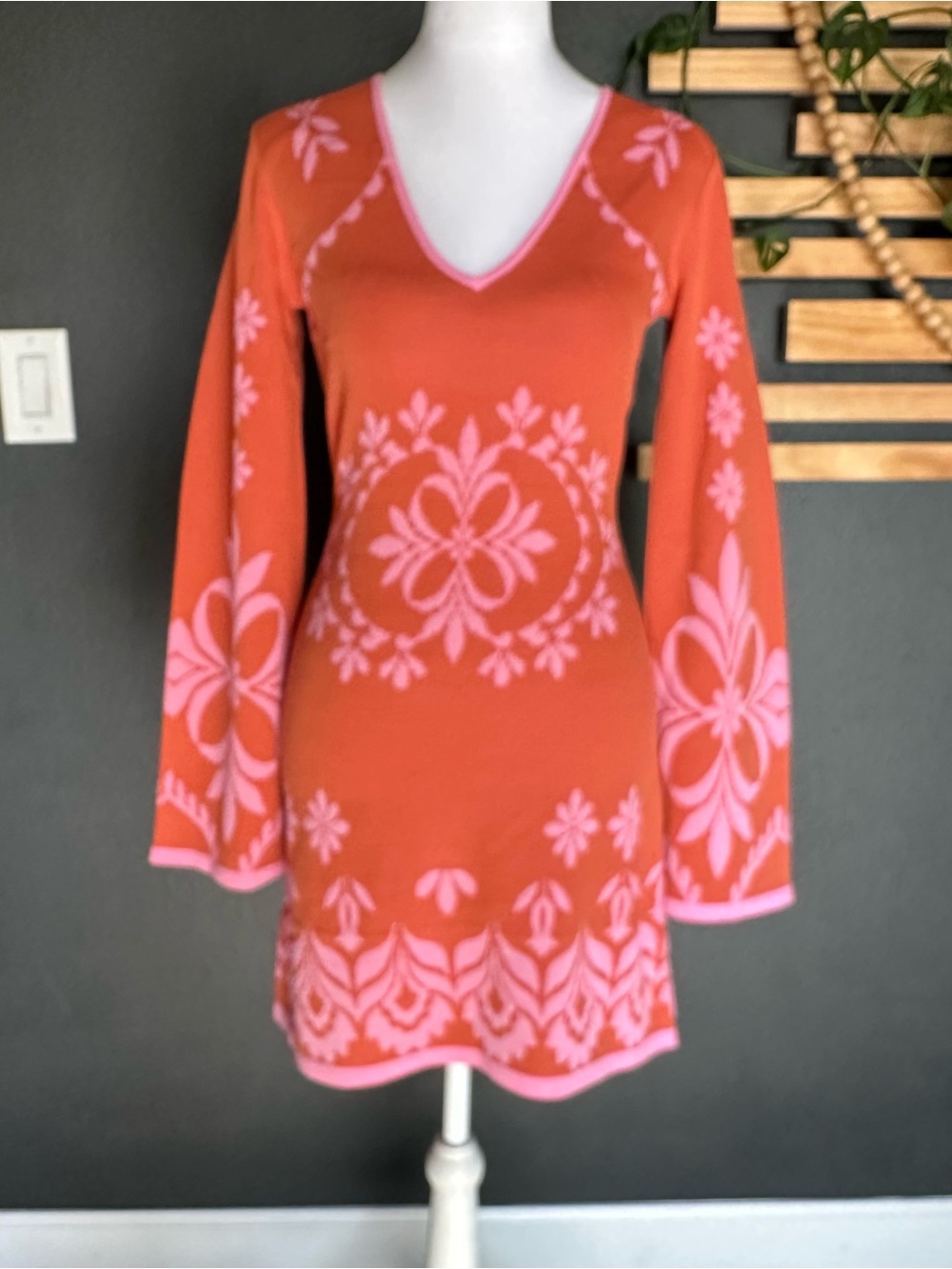 MISA Los Angeles Sahar Dress Pink Flora Santiago XS NWT